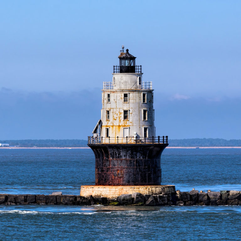 Light house off the coast of Delaware
