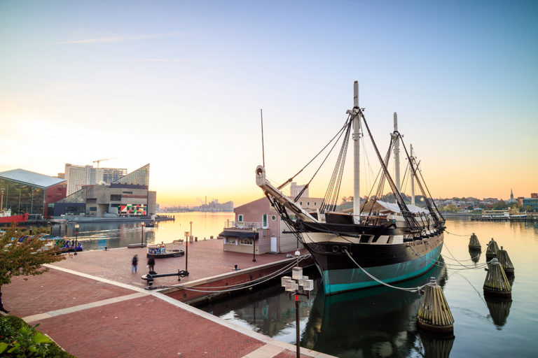 A ship docked in Maryland