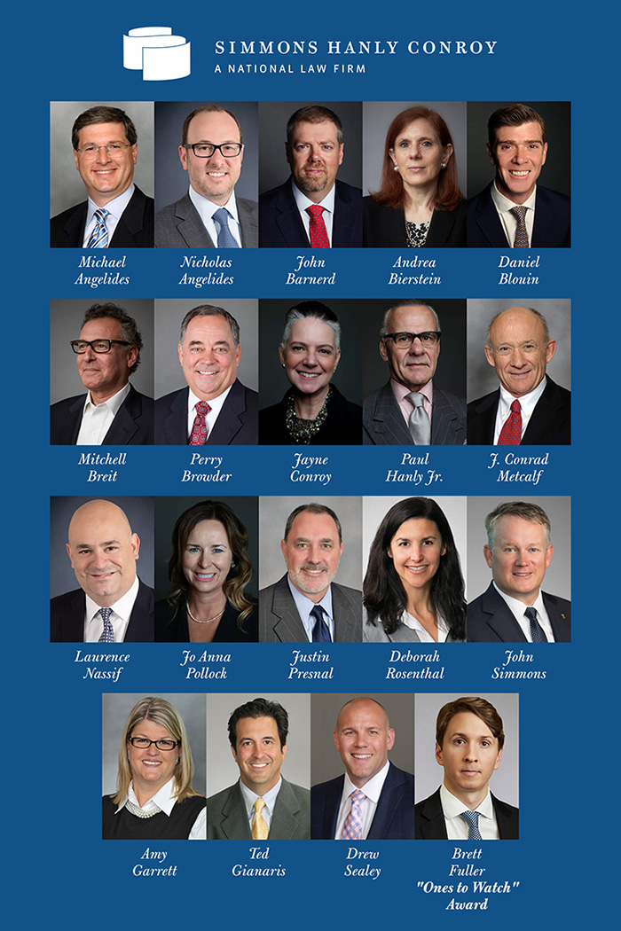 19 Simmons Hanly Conroy Attorneys Named 2021 Best Lawyers®, Ones to Watch®
