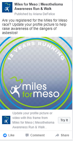 Miles for Meso Facebook Profile Frame