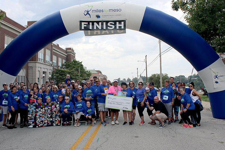 Miles for Meso finish line