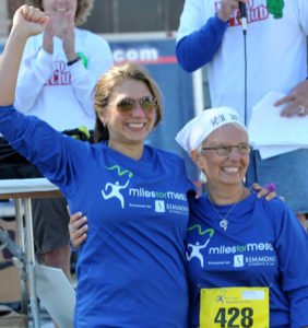 Julie and her mom at Miles for Meso