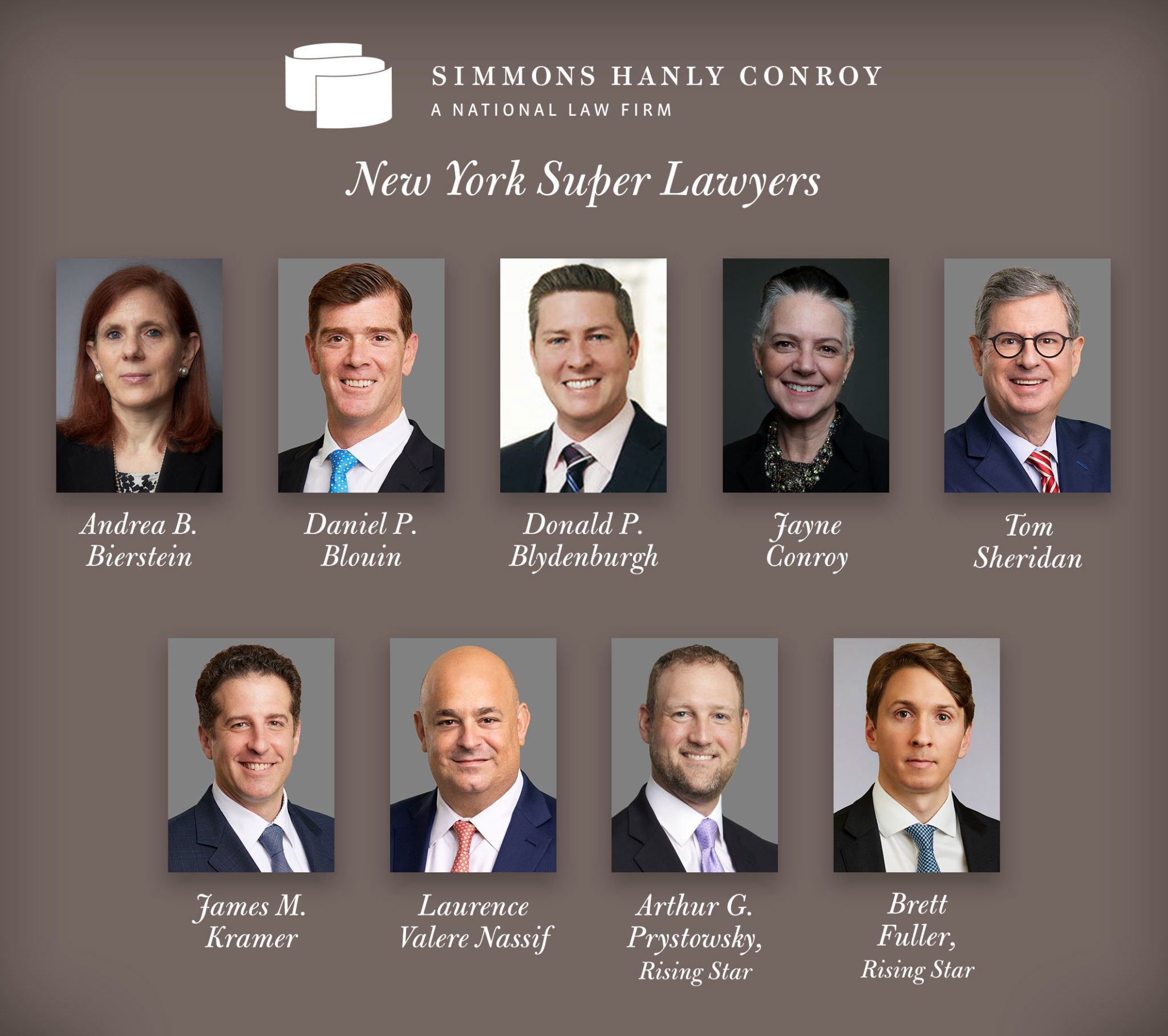 Simmons Hanly Conroy Attorneys Named 2021 New York Metro Super Lawyers, Rising Stars