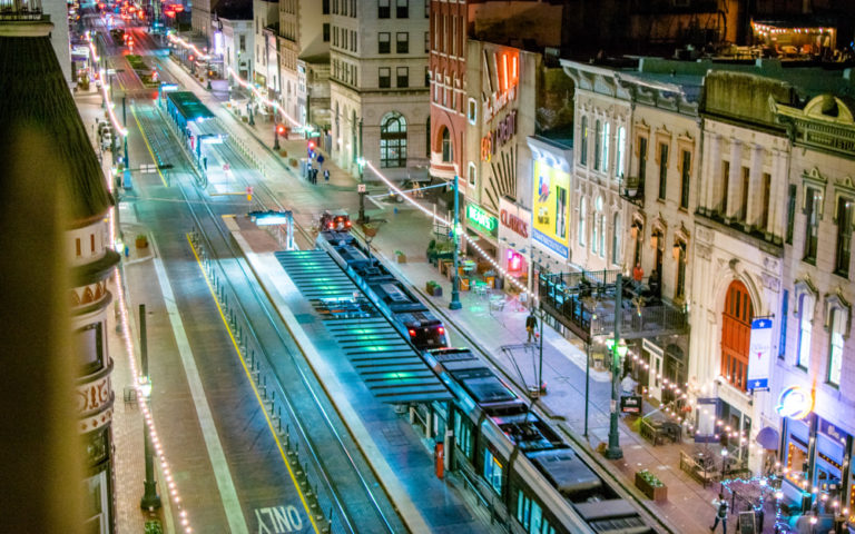 downtown Houston at night