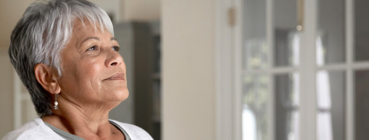woman looking peaceful
