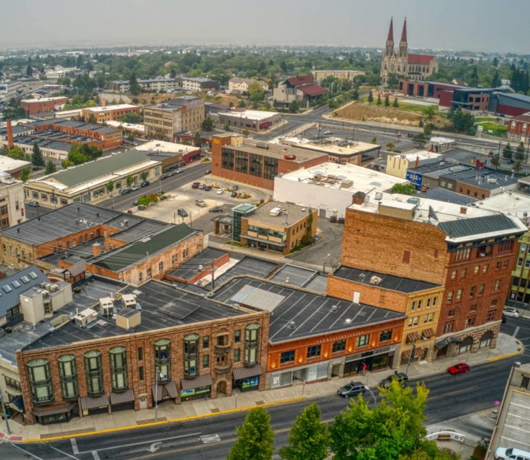 Aerial View of Helena, MT on a Hazy Day