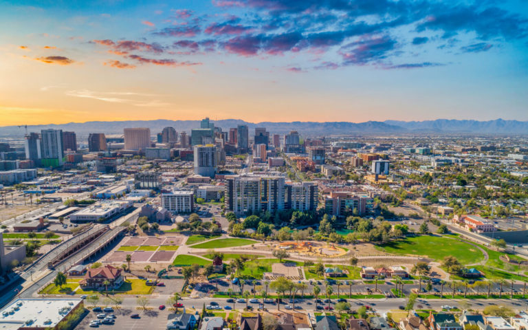 Bird's-eye view of Phoenix, Arizona