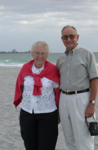 Burlene Jones and her husband at the beach