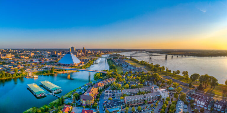 Memphis, Tennessee Skyline with the Pyramid