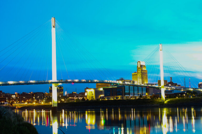 Beautiful bridge in downtown Omaha