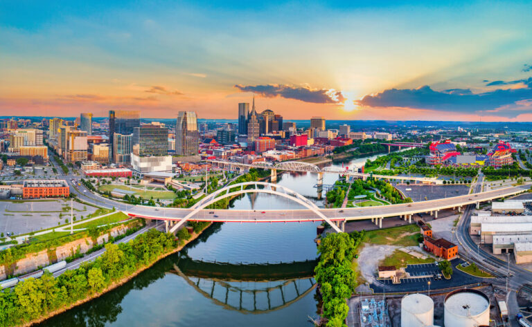 Bird's eye view of Nashville, TN