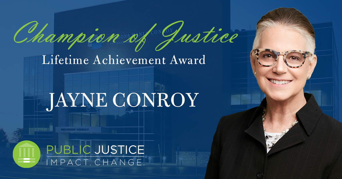 Jayne Conroy given Champion of Justice Award 2023