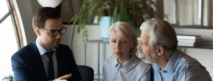 Clients consult with a lawyer