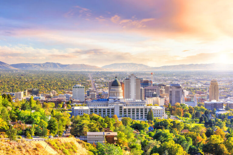 Bird's-eye view of Salt Lake City, UT