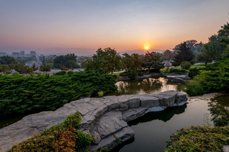 The sun sets over Boise, Idaho