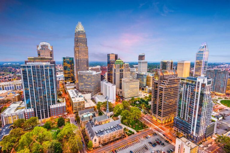 Bird's-eye view of Charlotte, NC