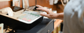 A cashier at work