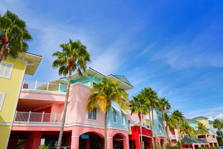 Colorful homes in Fort Myers, FL