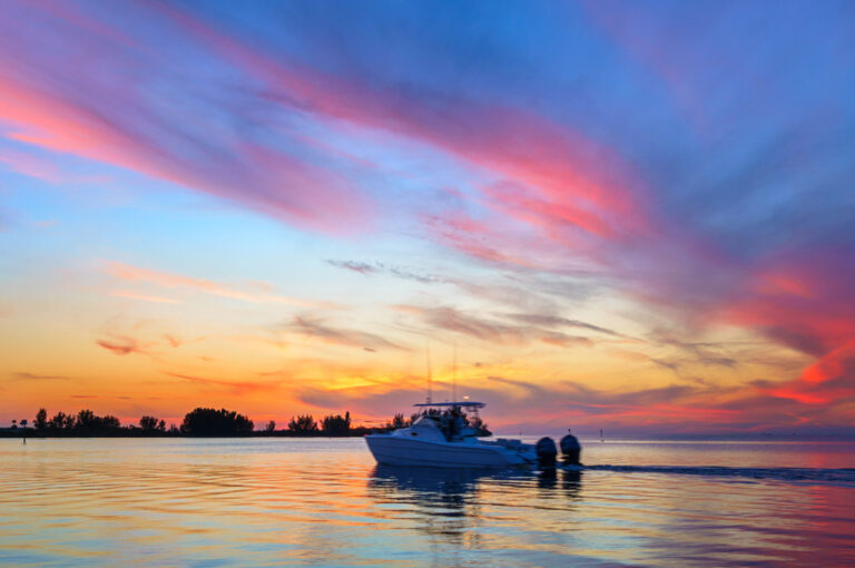 A boat on the water in New Port Richey, Florida
