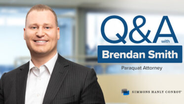 Attorney Brendan Smith beside text that reads "Q&A with Brendan Smith, Paraquat Attorney"