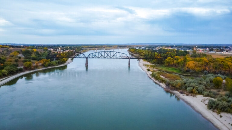 Bridge over the water in Bismarck, ND