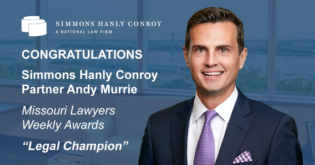 Andy Murrie won a Missouri Lawyers' Legal Champion Award in 2026