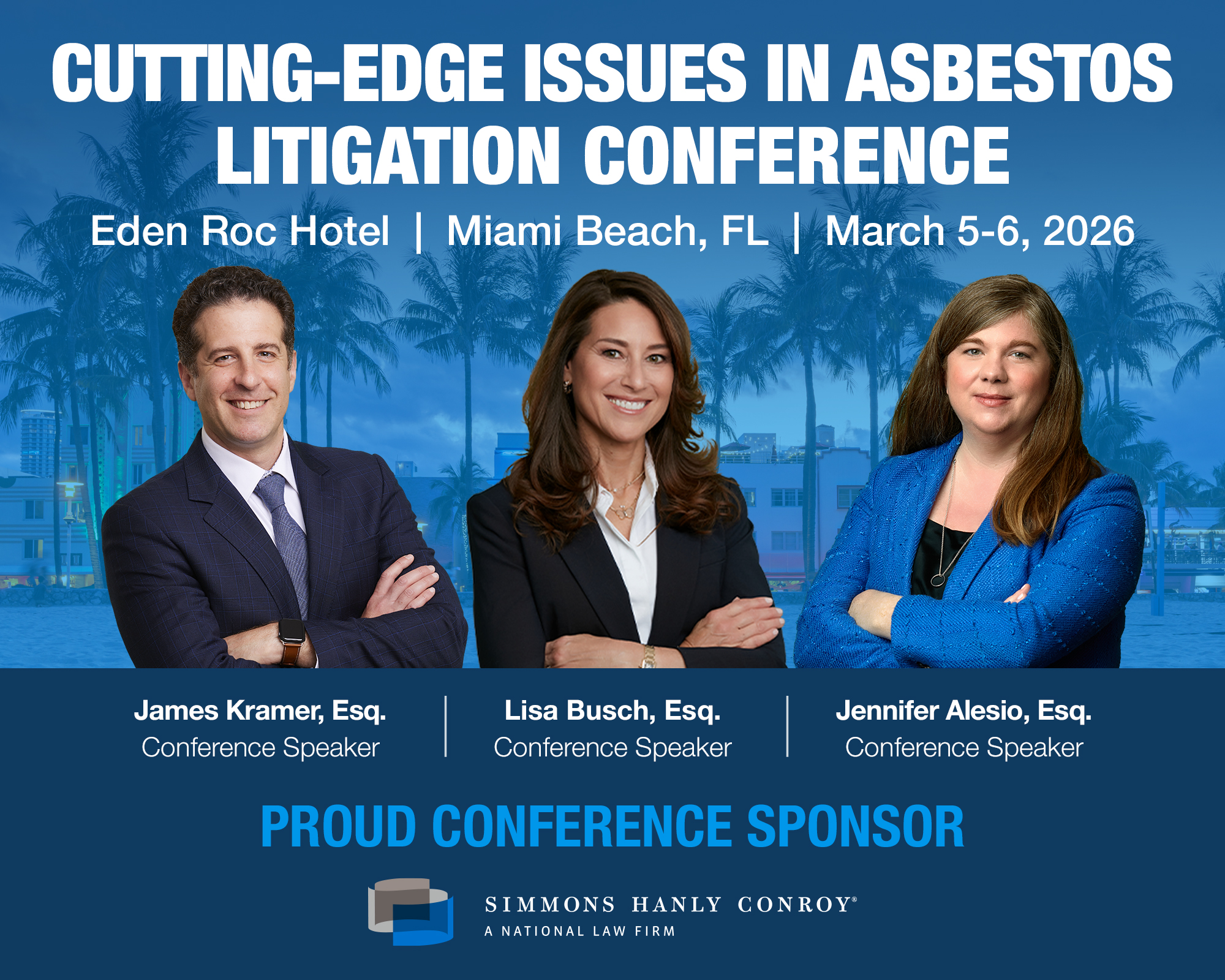 Simmons Hanly Conroy mesothelioma attorneys attending the annual Perrin Conference for Asbestos Litigation 2026