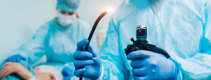 Doctor performing an endoscopy