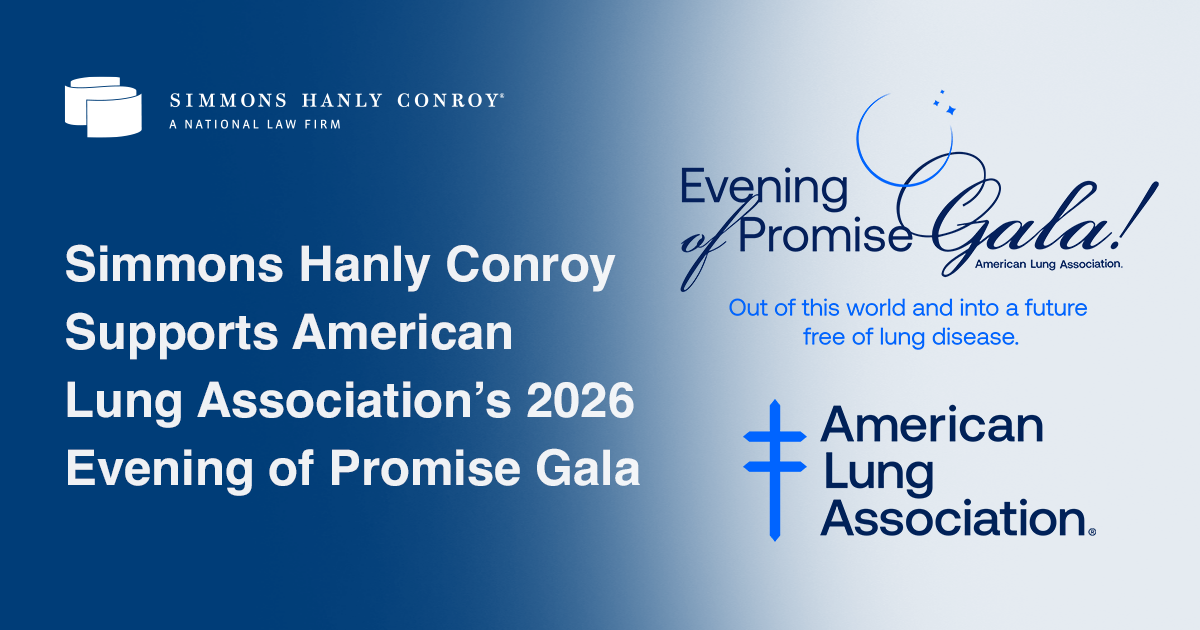 Leading Mesothelioma Law Firm Simmons Hanly Conroy Supports the American Lung Association's Evening of Promise 2026