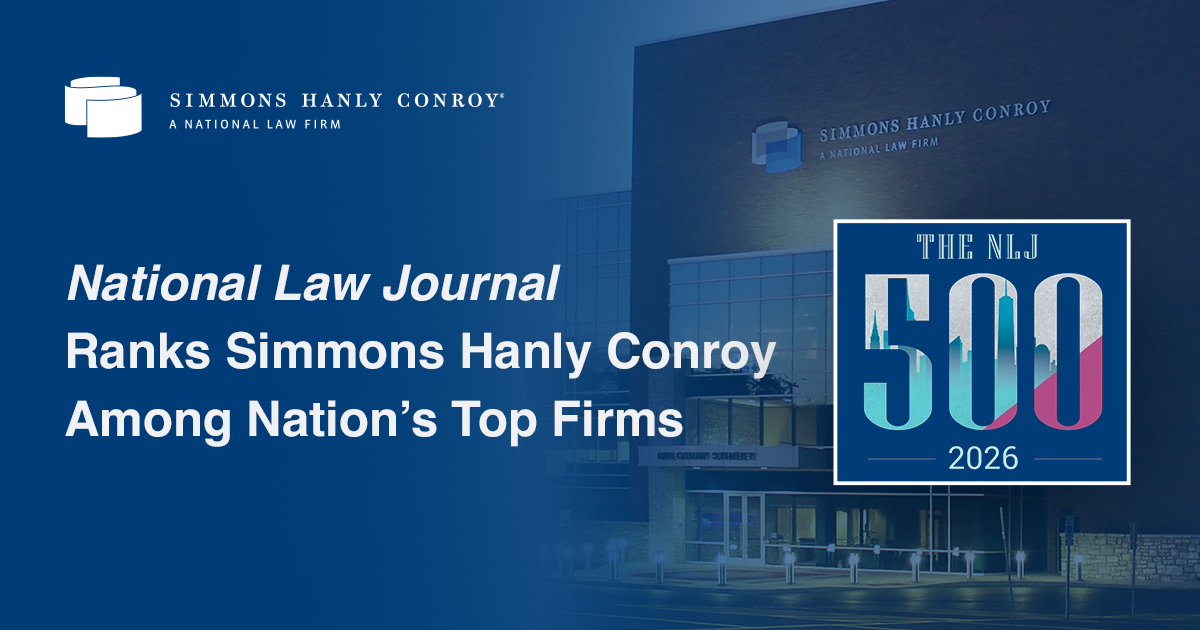 Simmons Hanly Conroy a Top 500 Largest Law Firm per National Law Journal 2026 Rankings