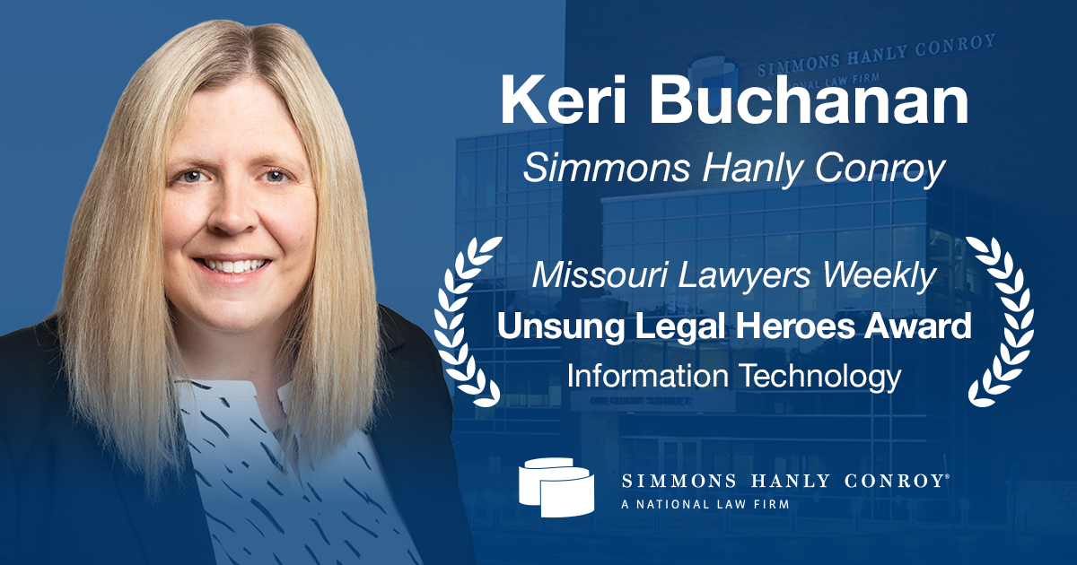 Keri Buchanan Received a Missouri Lawyers Weekly Unsung Legal Heroes Award for Information Technology