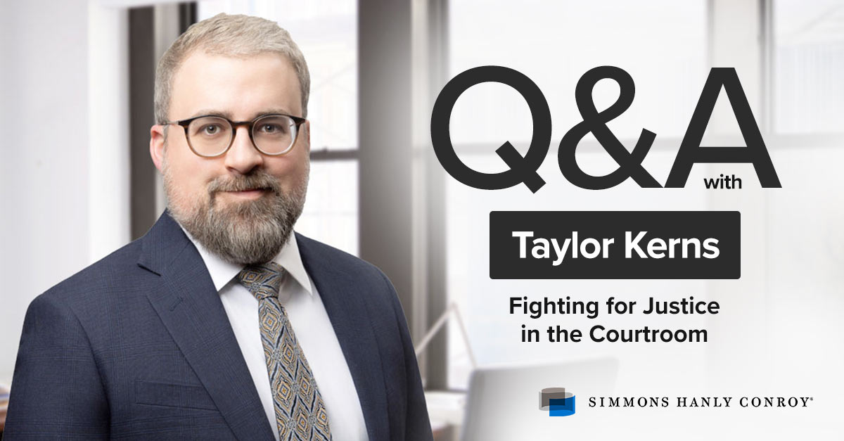 Mesothelioma trial attorney Taylor Kerns fights to hold asbestos companies accountable in court